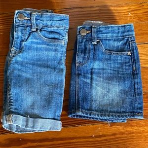 Baby Gap toddler girl jean skirt and jean shorts